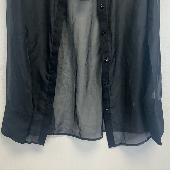 Fashion Nova M Black Sheer Blouse NWT Goth Whimsy Ethereal Vampire Sexy Grunge - Picture 4 of 11